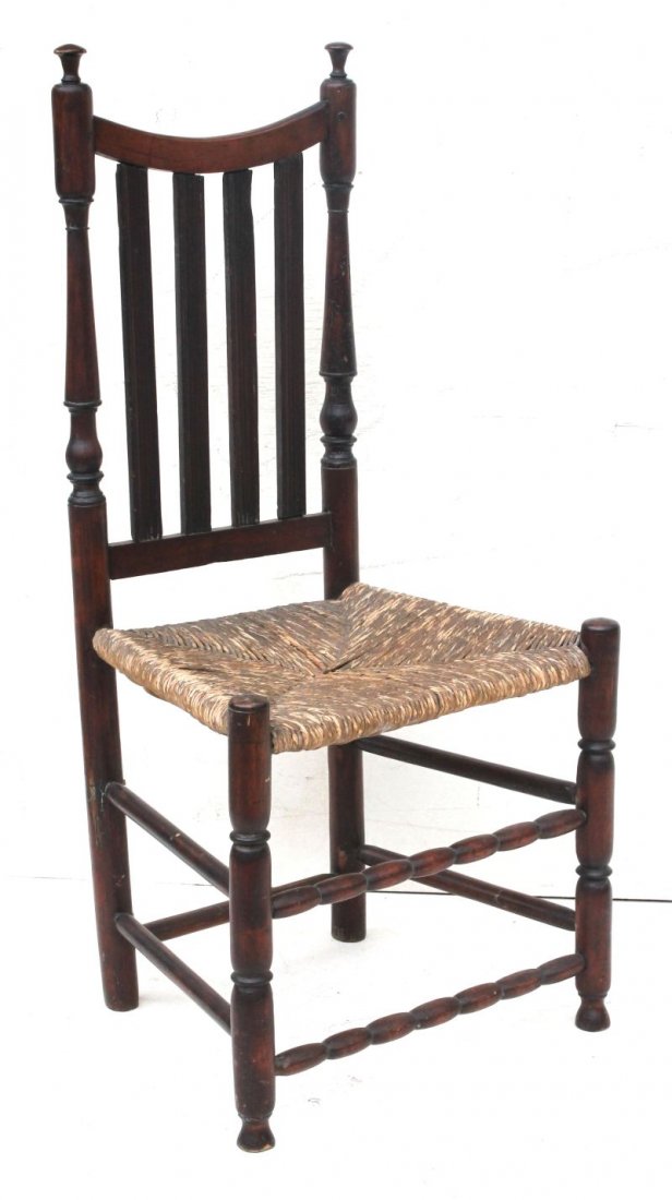 ca 1750 New England maple & ash bannister back (1 of 2)