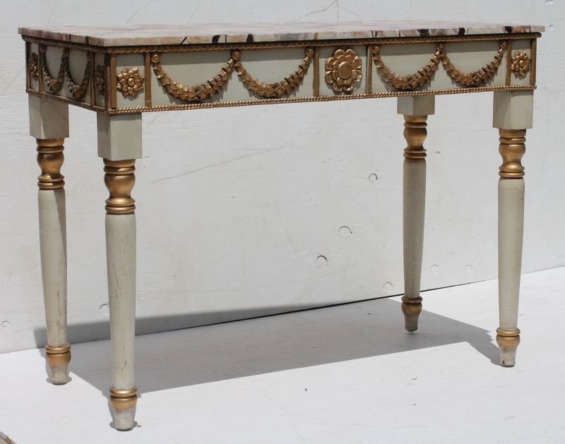 Faux marble top mid 20thC decorative console table in (1 of 5)