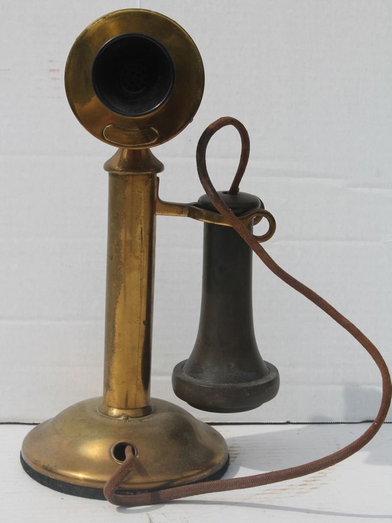 antique Western Electric brass candlestick telephone - (1 of 4)