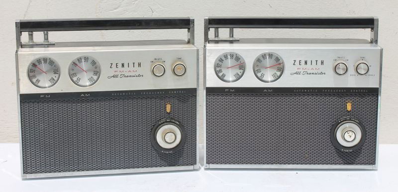2 Zenith Portable Radios- 10" tall x 11 1/2" wide x 5" (1 of 3)