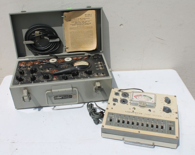 2 Tube Testers One by Lafayette Model TE-15- 8" deep x (1 of 5)