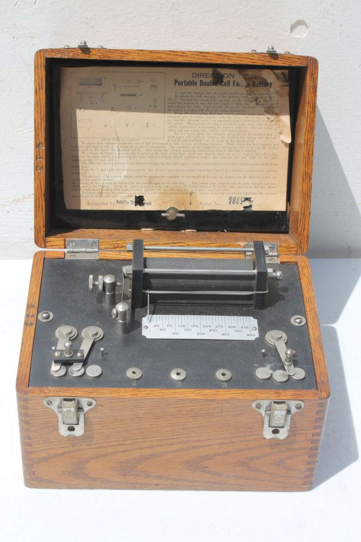 Oak Cased Portable Double Cell Battery- 8" tall x 8 (1 of 5)