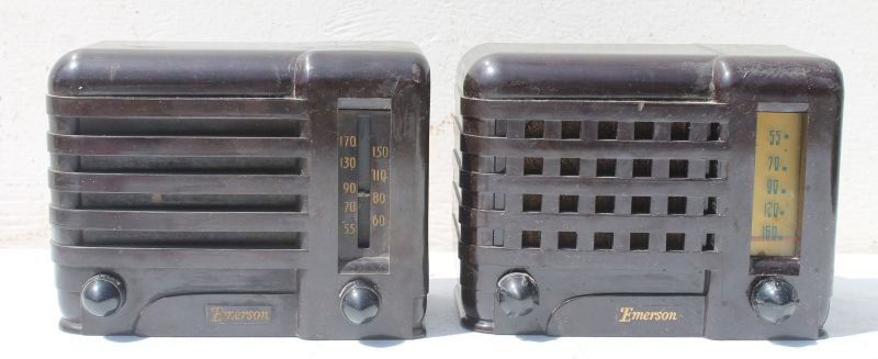 4 Emerson Bakelite Case Table Top Radios- 5" tall x 6 (1 of 4)