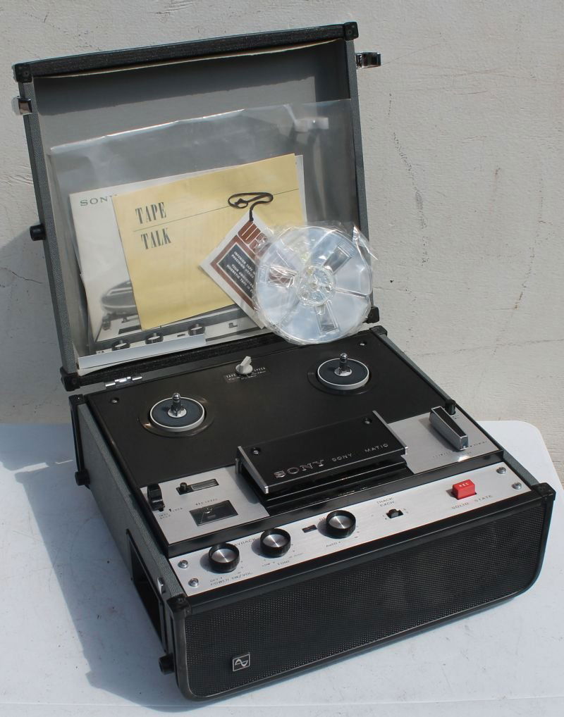 Sony Tape Corder TC-105... 6 1/2" tall x 14" wide x 13" (1 of 5)