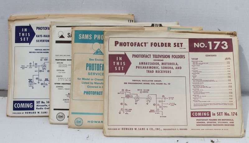 Approximatley 50 Photofact folders on televisions: Approximatley 50 Photofact folders on televisions