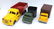 lot of 3 antique Structo trucks - 19" dump truck, 12"