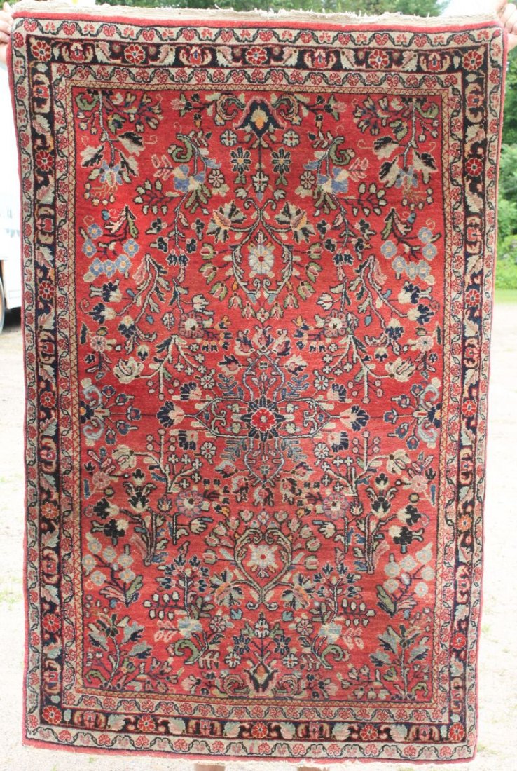 3'5"x5'4" antique Persian Sarouk Oriental area rug (1 of 1)