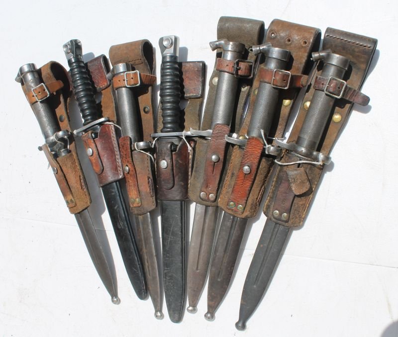 lot of 7 antique bayonettes - mostly Swiss: lot of 7 antique bayonettes - mostly Swiss