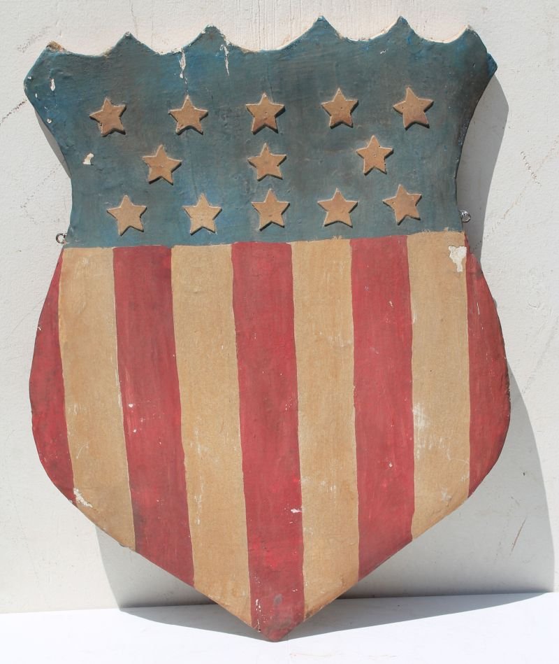 Large early 20thC Patriotic shield in orig surface - 30 (1 of 3)