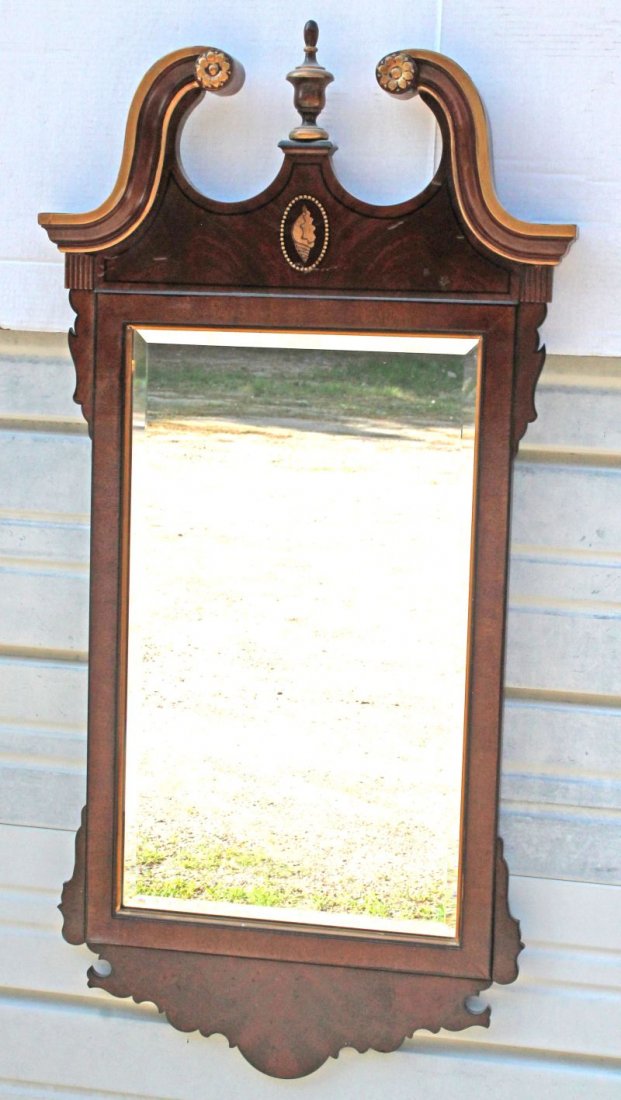 very pretty custom mahog Chippendale style beveled (1 of 3)