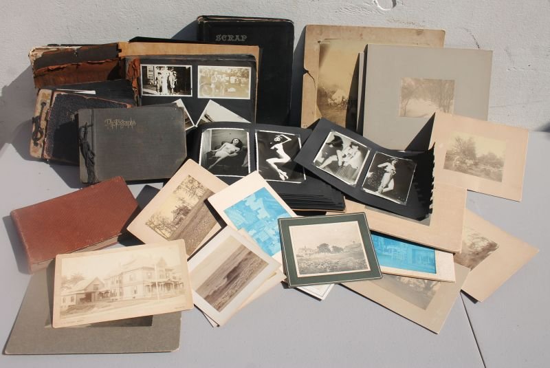 Lg antique photographic lot - erotica/pin-ups, cabinet (1 of 4)