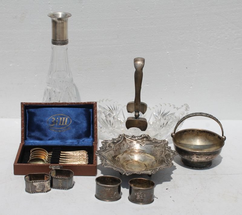 lot of antique Russian silver incl coffee spoons, candy (1 of 7)