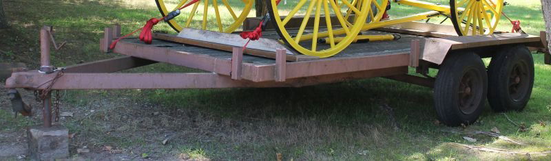 steel & wood double axel trailer (used to transport the (1 of 1)