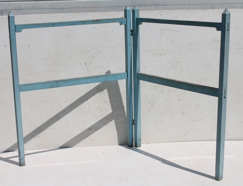 Great mid 19thC Enfield CT Shaker pine drying rack in: Great mid 19thC Enfield CT Shaker pine drying rack in orig robin's egg blue paint