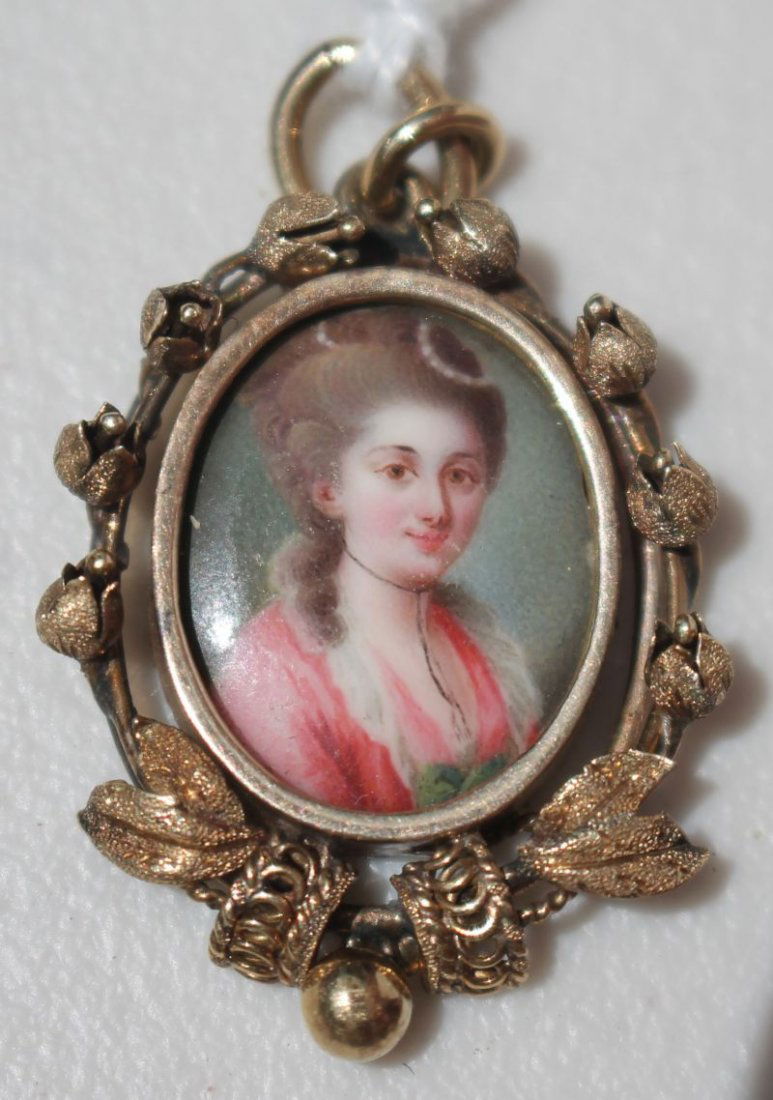late 18thC mini portrait painted enamel on copper (1 of 1)