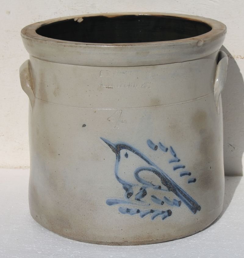 S.E. Bosworth Hartford, CT 4 gal stoneware crock w (1 of 3)