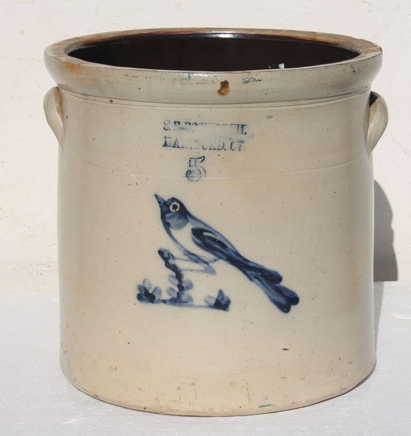 S.E. Bosworth Hartford, CT 5 gal stoneware crock w (1 of 3)