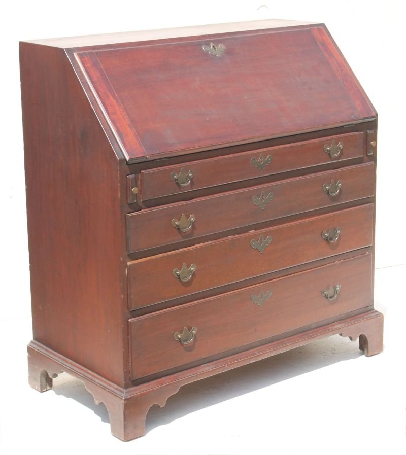 Great Norwich, CT QA ca 1750 cherry slant front desk w (1 of 3)