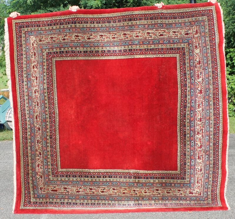 rare 7'1" square semi-antique Persian Saraband Oriental (1 of 1)