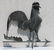 antique copper rooster weathervane on arrow - 22" tall