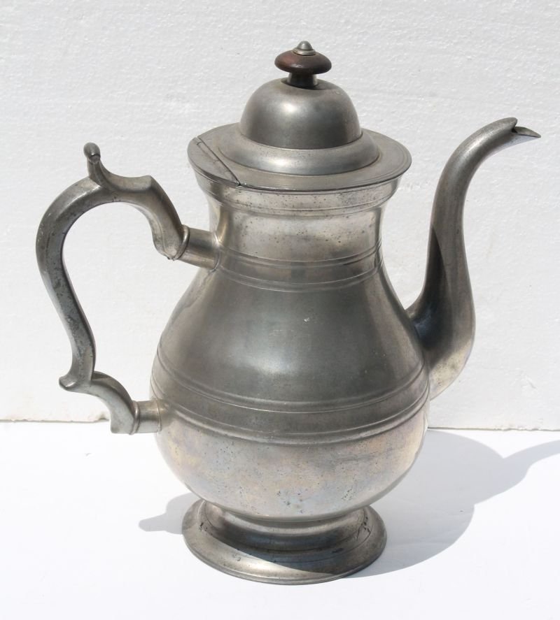 ca 1830 pewter coffee pot w Boardman touch mark - 11 (1 of 3)