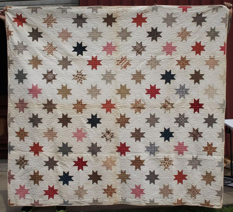 lot of 2 antique quilts in desirable patterns, colors & (1 of 2)