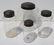 set of 4 19thC blown glass apothecary jars w tin lids &