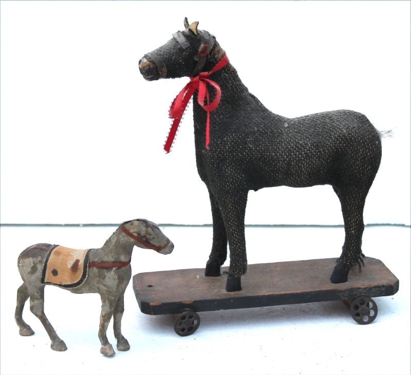 wonderful lot of 2 turn of the century horses - one a (1 of 2)