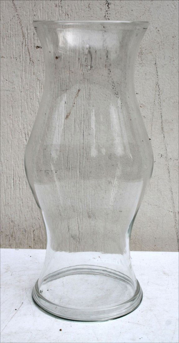 late 18th/early 19thC glass hurricane shade - 17" tall (1 of 2)