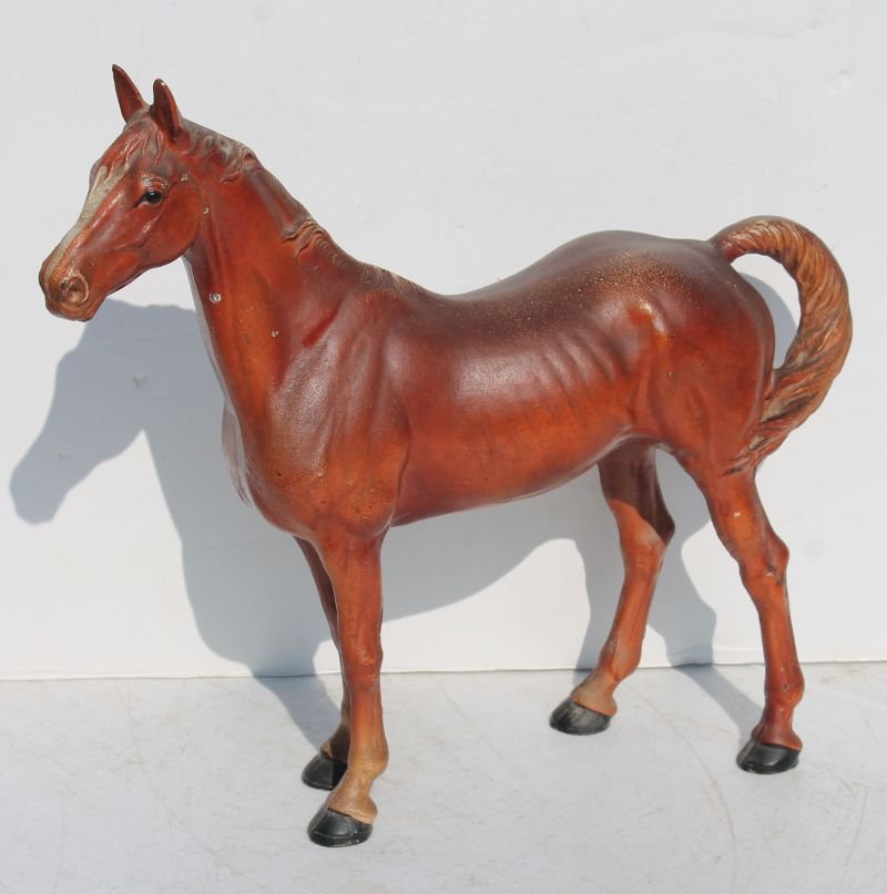 wonderful large orig painted cast iron Hubley horse (1 of 2)