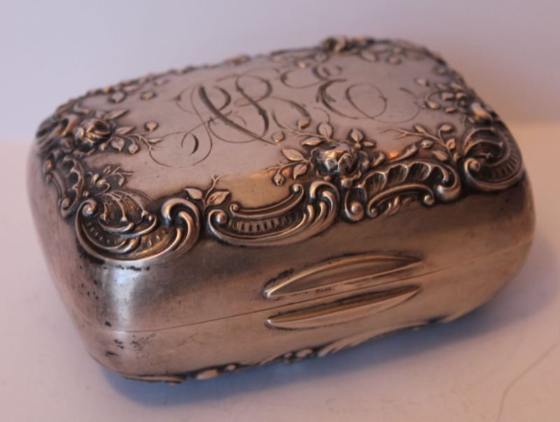 antique Gorham sterling silver rose repousee dec soap (1 of 3)