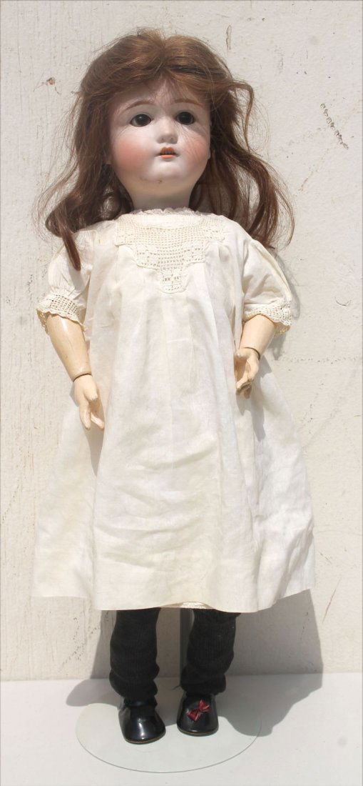 Antique Taft German doll w bisque head, compo body, (1 of 4)