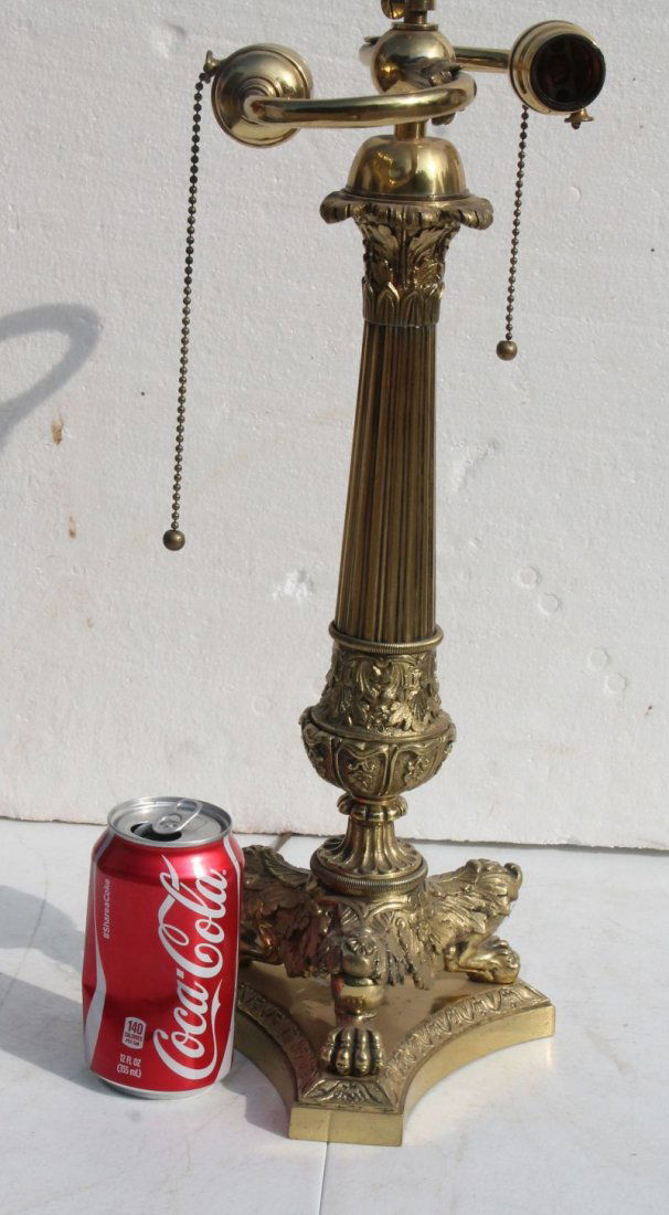 wonderful antique fire gilded bronze table lamp w (1 of 2)