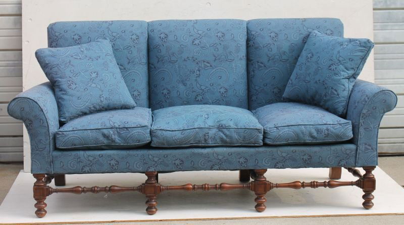 antique Wm & Mary style 8 legged highback sofa w (1 of 2)