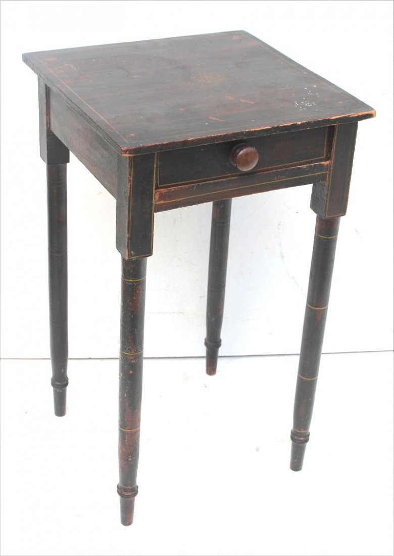 fine early 19thC country Sheraton grain painted & (1 of 3)