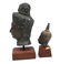 lot of 2 Tibetan bronze Buddha heads - 8" tall & 4 1/2" - 4