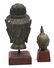 lot of 2 Tibetan bronze Buddha heads - 8" tall & 4 1/2" - 5