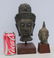 lot of 2 Tibetan bronze Buddha heads - 8" tall & 4 1/2" - 6
