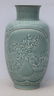 Blueish/green glazed late 19thC 11" tall carved