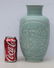 Blueish/green glazed late 19thC 11" tall carved - 3