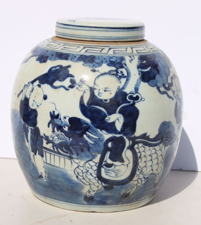 Chinese porcelain blue & white covered ginger jar - 9 (1 of 4)