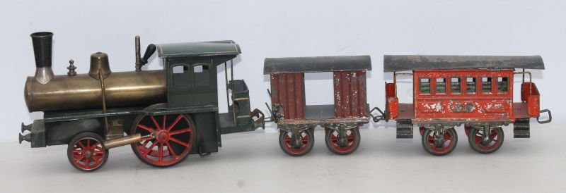 antique 3 pc Schoenner Live Steam Train 0-4-0 English (1 of 7)