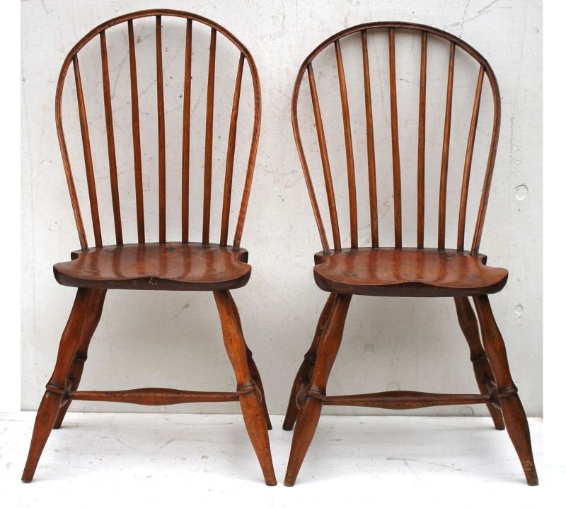 pr of antique sgnd J.F. Torr, Portsmouth, NH 7 spindle (1 of 2)