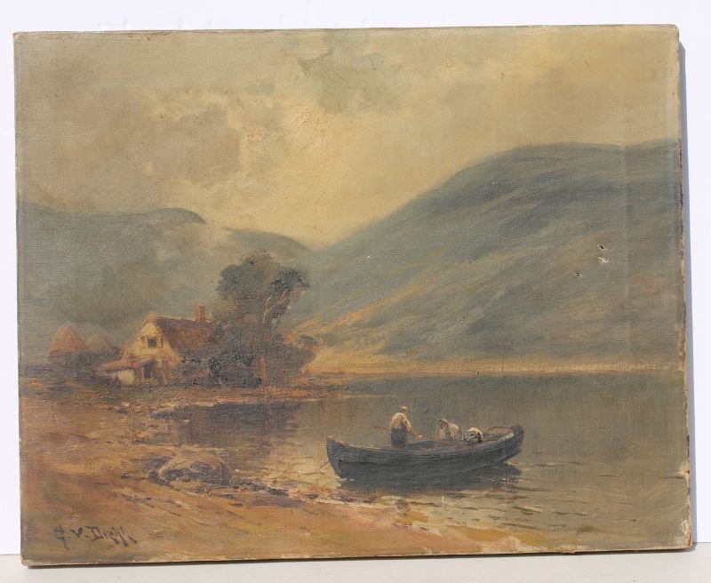 Arthur Vidal Diehl (1870-1929) 16"x20" o/c lake & (1 of 4)