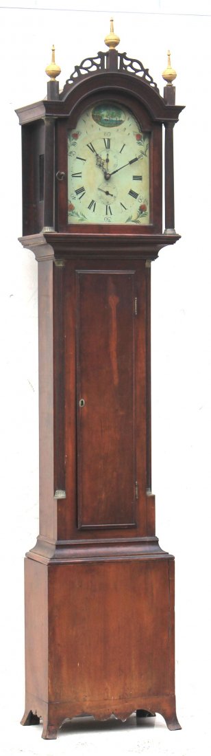 early ca 1805 Silas Hoadley CT cherry tall case clock w (1 of 7)