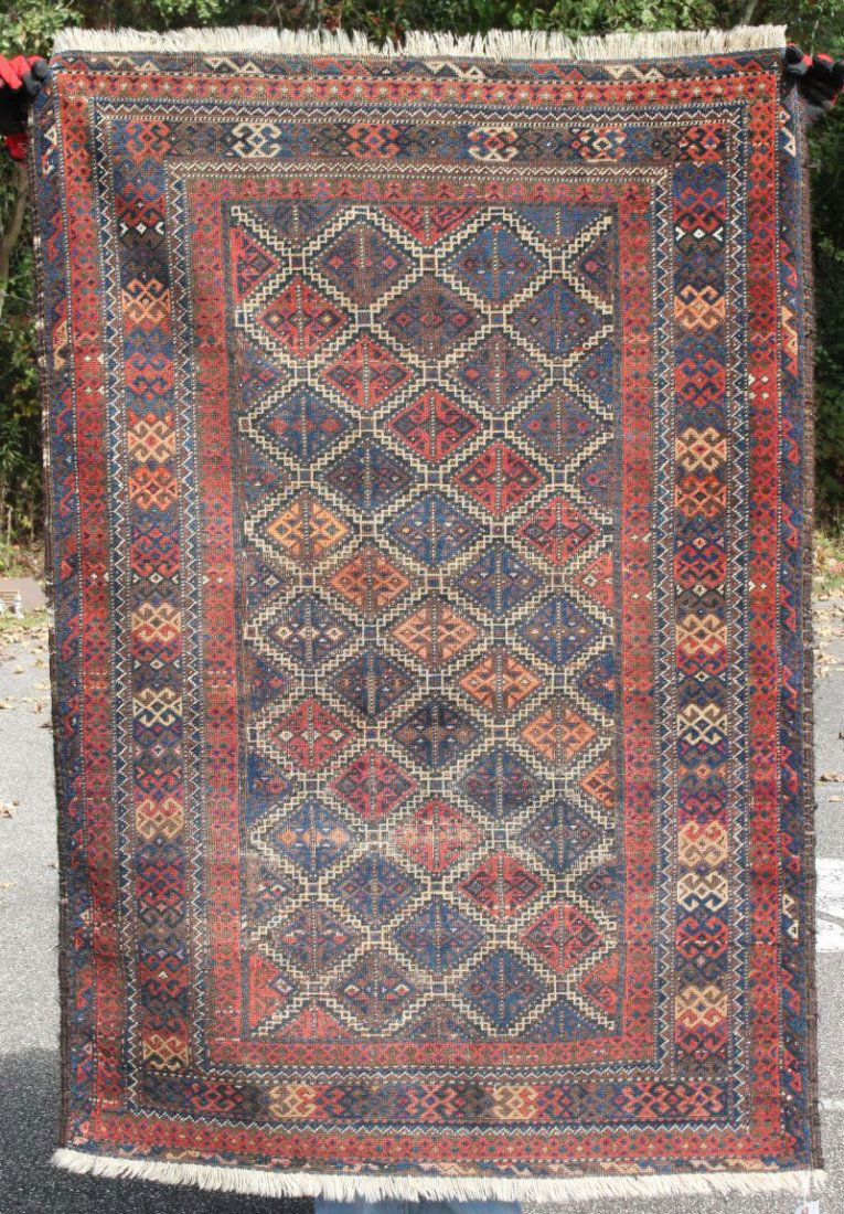 3'8"x5'3" antique Balouch Oriental area rug (1 of 1)