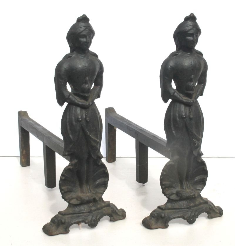 pr of late 19thC American cast iron Goddess of Liberty (1 of 2)