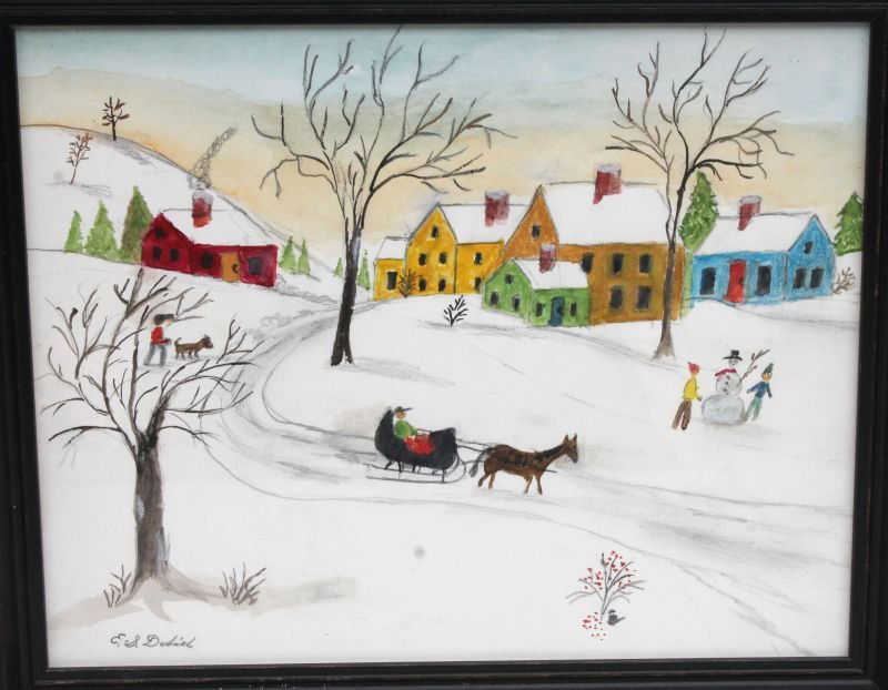 Evelyn S. Dubiel (CT born 1922) - 7 1/2" x 9 1/2" w/c (1 of 4)