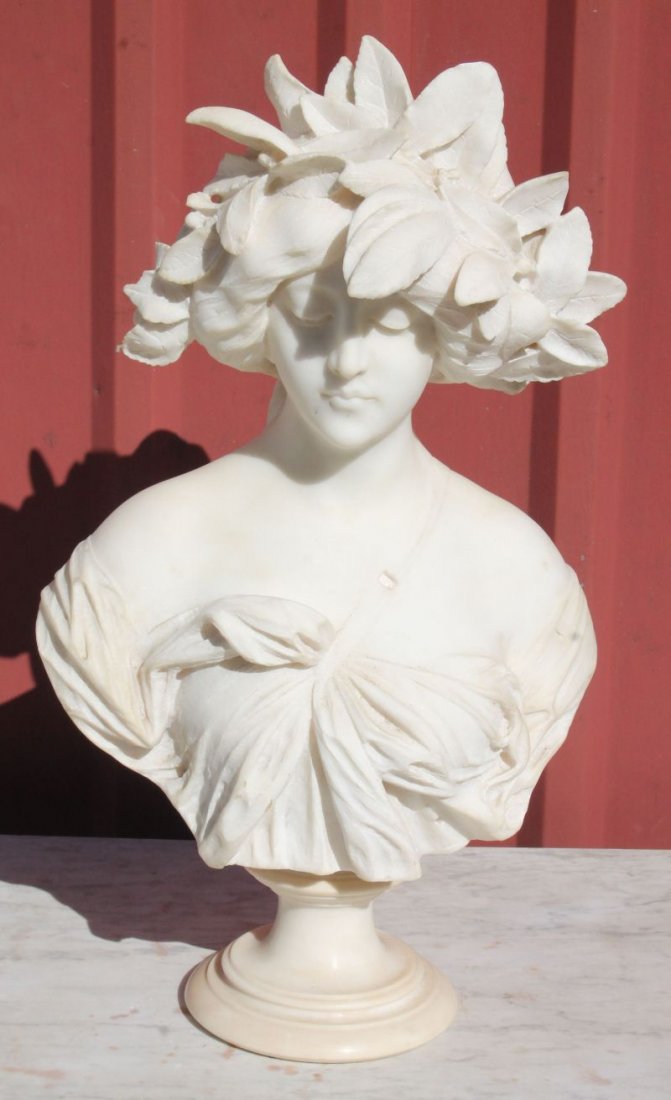 sgnd Adolfo Cipriani (1880-1930 Italian) marble bust of (1 of 4)