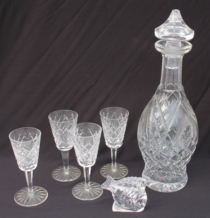 Waterford crystal lot incl decanter w 4 stemware (1 of 4)